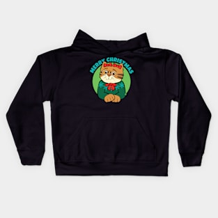 Merry Christmas Sweater Cat Kids Hoodie